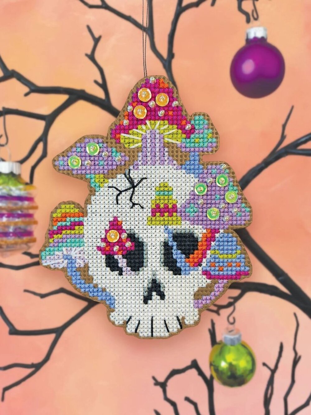 Satsuma Street Fun Guy Cross Stitch Ornament Kit NEW Halloween Skeleton DIY